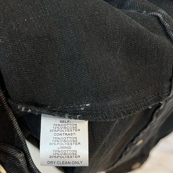 Cowgirl Rhinestone Fringe Black Denim Jacket, VEVERET sz 18. Trucker Glam Biker - Picture 9 of 11